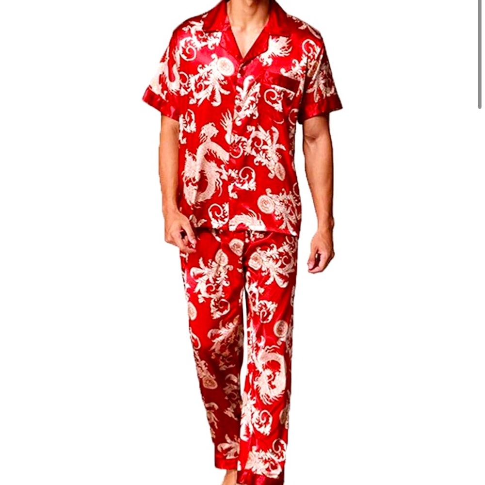 Men’s 2 piece Satin Pajama Set